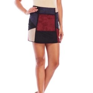 Romeo + Juliet Couture Faux Suede Patchwork Skirt